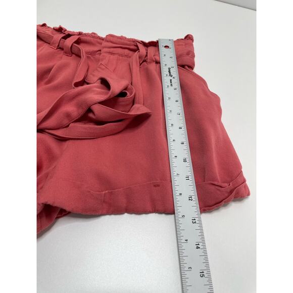 Forever 21 Paperbag Short Pull On Belted Tie Elastic Waist Pink Girly Women's S - Picture 7 of 8
